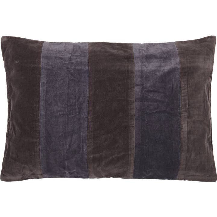 Velvet cushion cover BLOCK 40x60cm coffea/granite for wholesale by liv interior