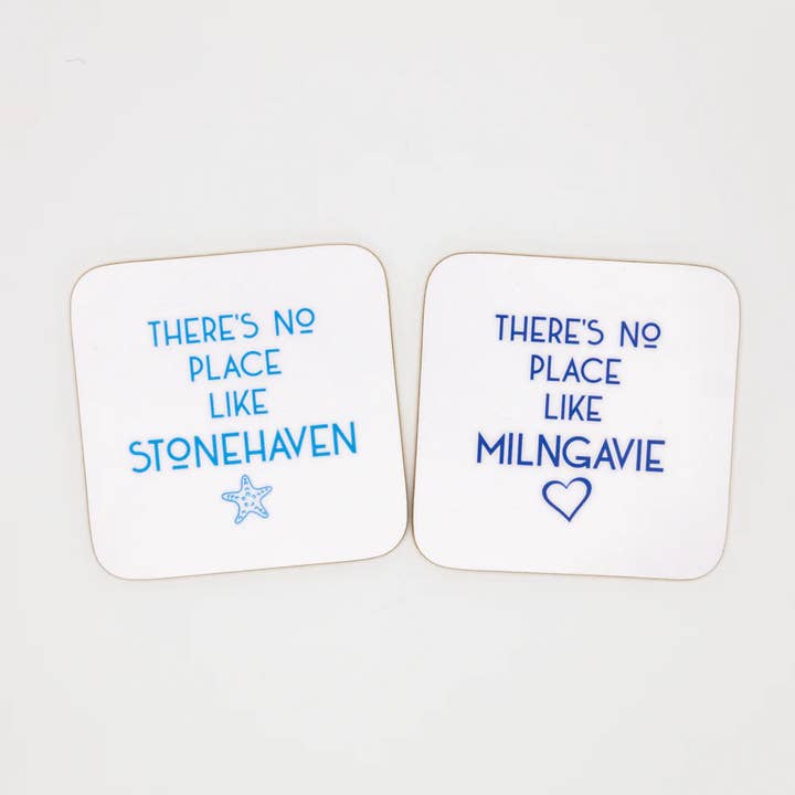 There's No Place Like....Seaside Customised Location Coaster for wholesale by Spindrift Designs