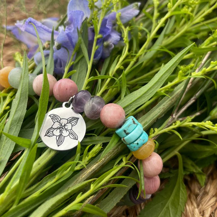 Batu Suci Handmade Jewelry & Aromatherapy - Wholesale Beaded Bracelet - Colorado Wildflowers Bracelet | Gemstone Bracelet