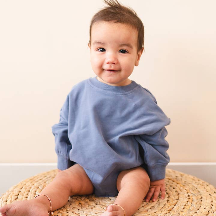 Addie Joy company - Wholesale Romper - Kids - Oversized Cozy Romper - Dreamy Blue5