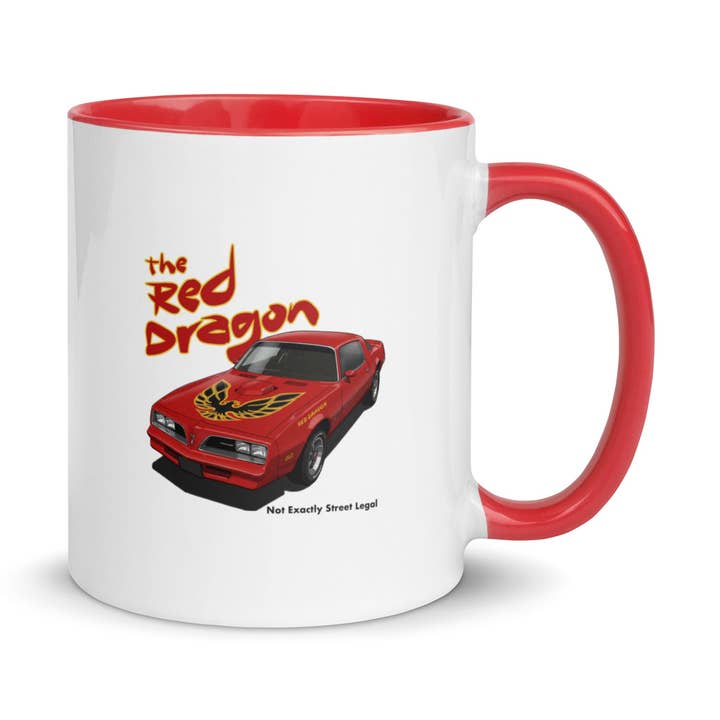 La Tasse Dragon Rouge avec Intérieur Coloré pour la vente par VAWDesigns