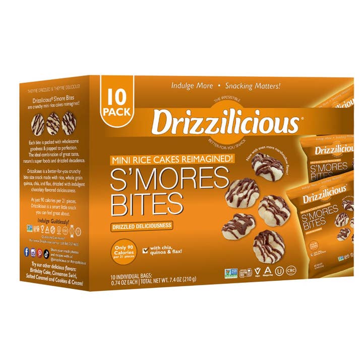 Drizzilicious Rice Crisp S’mores Bites 10pk, 7.4 oz for wholesale by KeHE Distributors, LLC