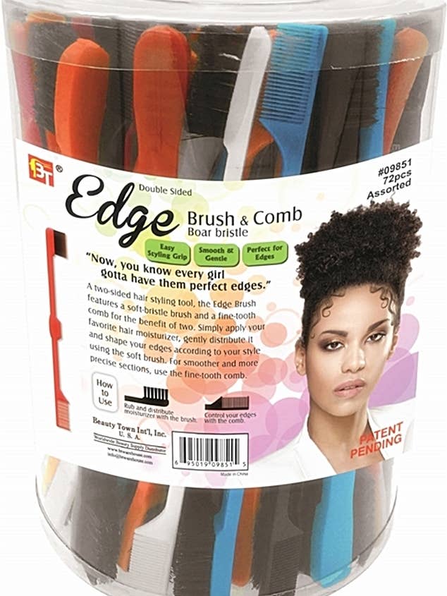 Edge Brush & Comb Jar 72 Pieces - Assorted for wholesale by MI Hair Distribution