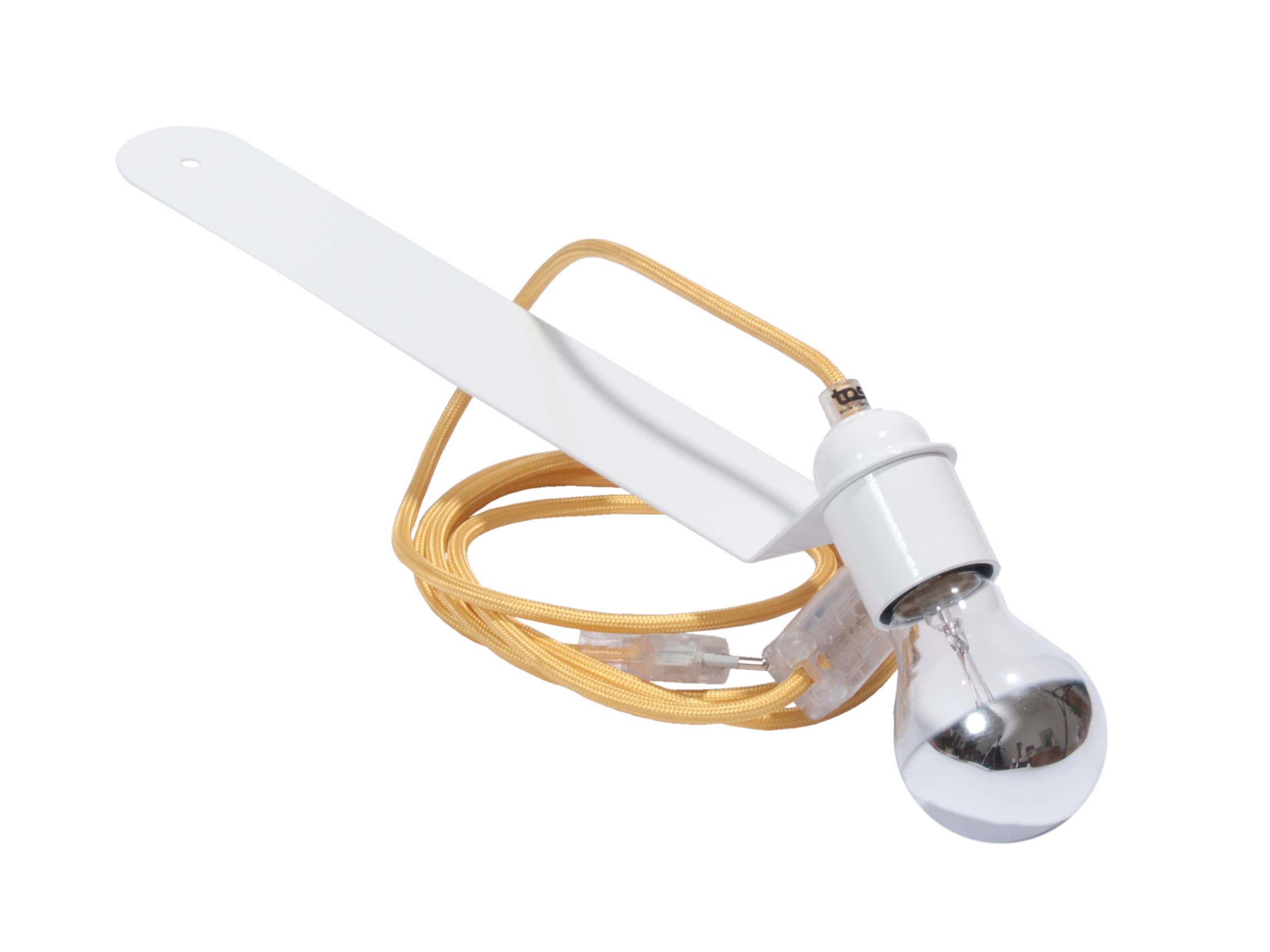 toshi berlin - Vente Bibliothèques - Lampe pour étagère coulissante Skipper blanche avec câble textile jaune2