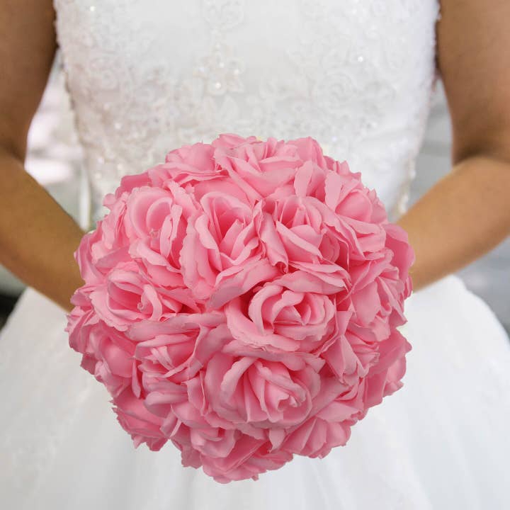 Larksilk - Wholesale Artificial flowers - Pink Silk Rose Picks | 50 Pack - 8" X 3" - 2 Box