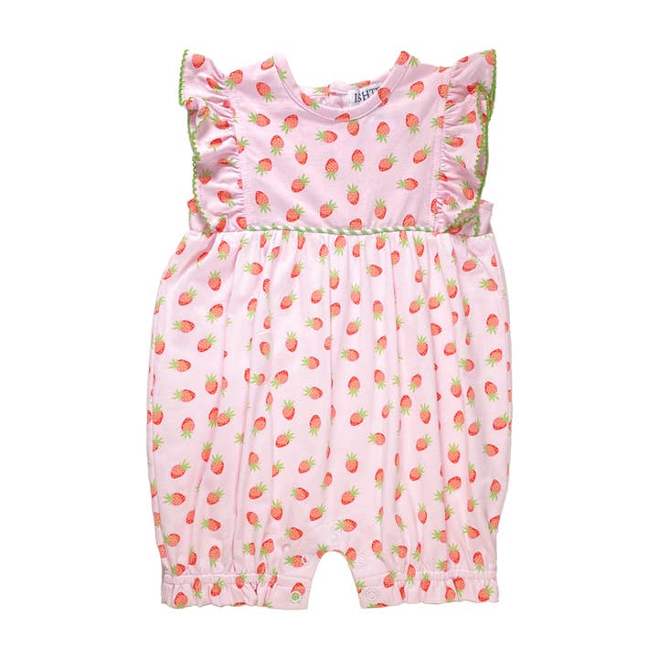 Strawberry Girl's Romper for wholesale by Ishtex Textile Products, Inc.