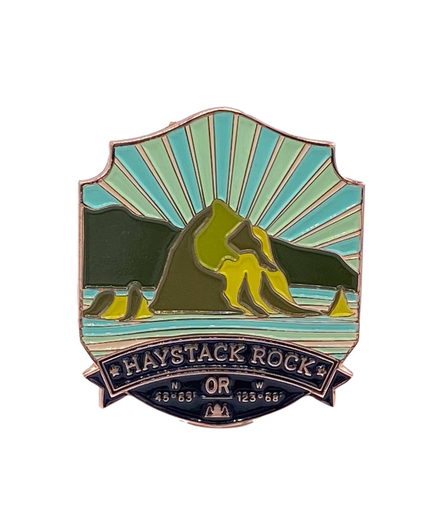 Landmarks Unlimited - Wholesale Lapel Pin/Button - Haystack Rock - Large Enamel Pin