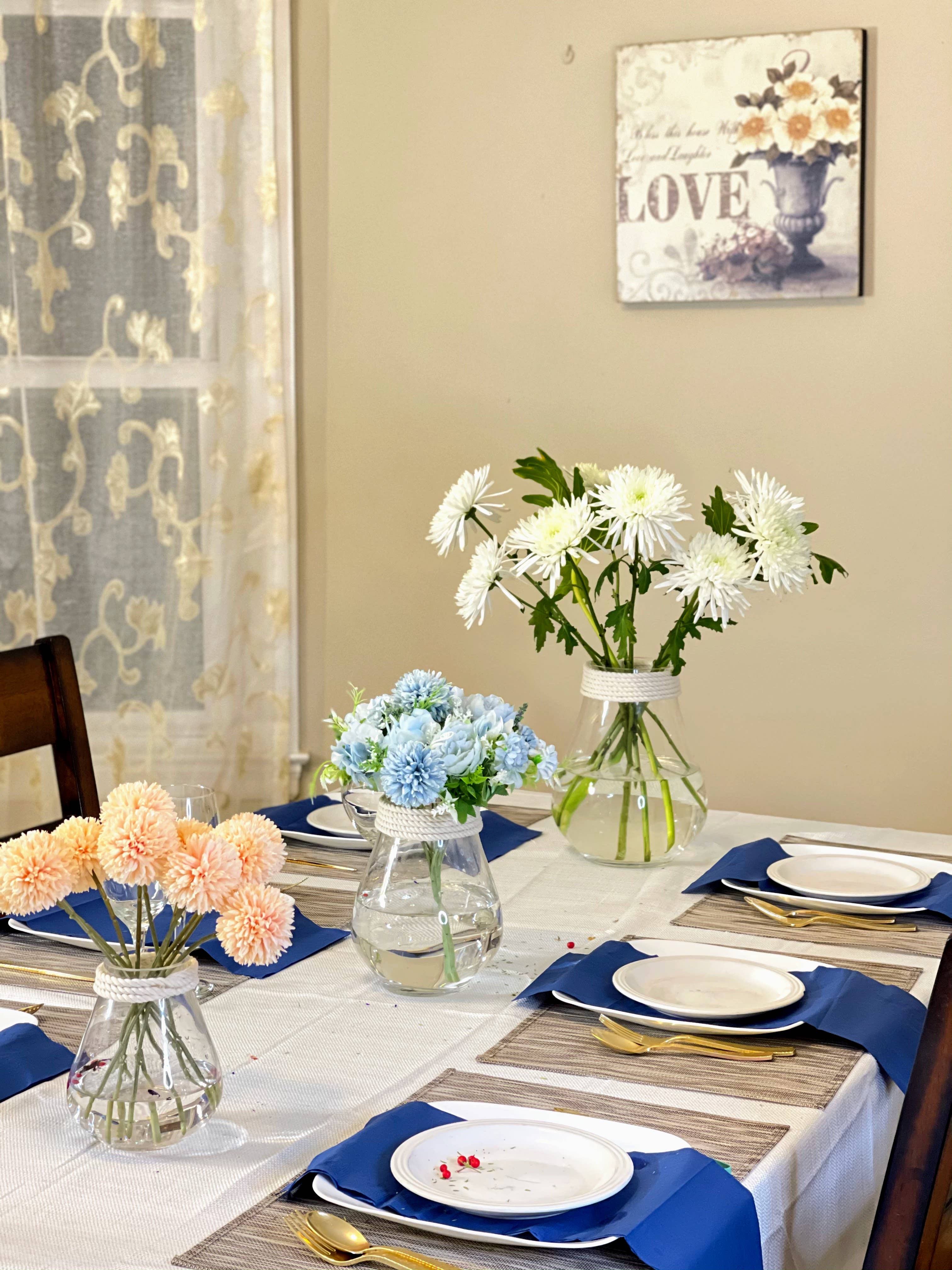 Noah Decoration - Vente Vases - Vase en verre transparent en corde de chanvre -2