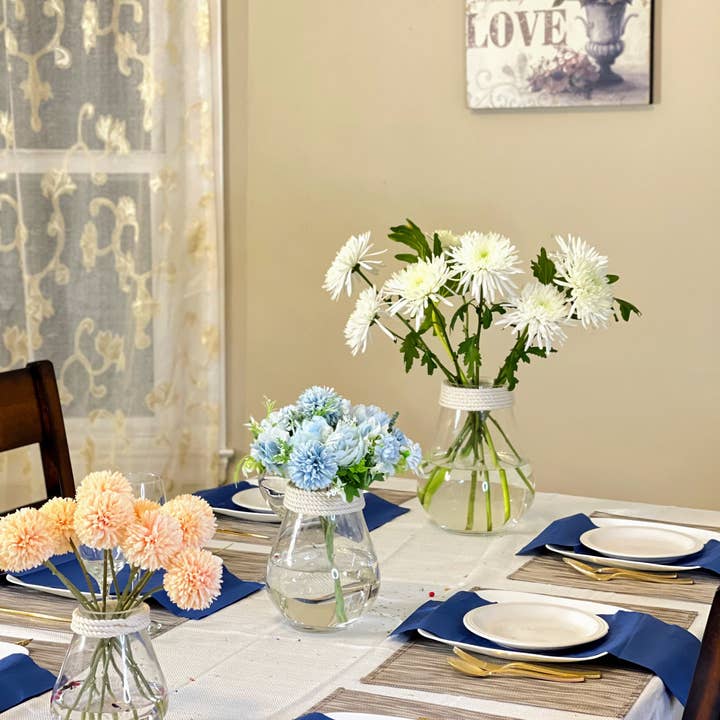 Noah Decoration - Wholesale Vase - Hemp Rope Clear Glass Vase -2