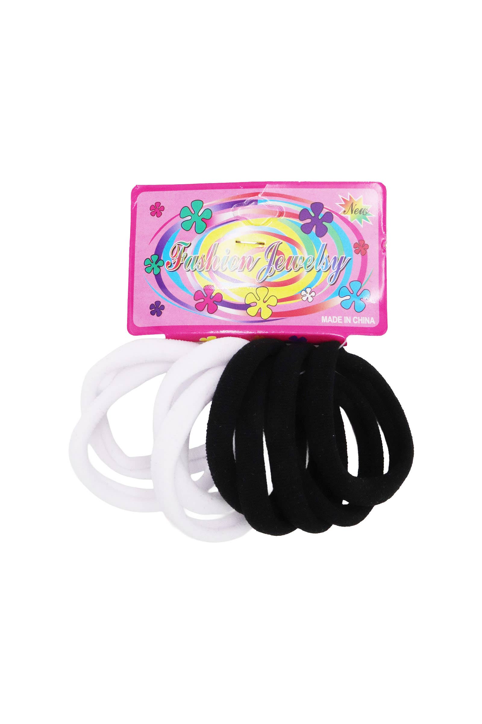 ASSORTED 10 Count Elastic Ponytail Holder Hair Ties for wholesale on Faire0