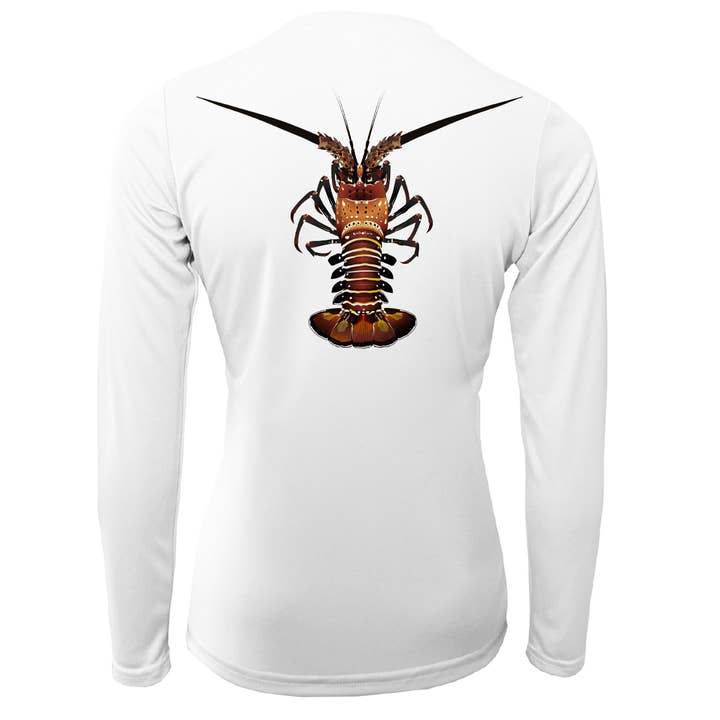 Florida Keys Realistisk Hummer Damers Långärmad UPF 50+ Snabbtorkande Tröja för wholesale av Saltwater Born