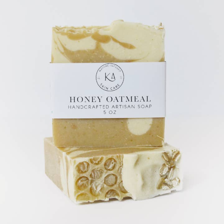 Barre de savon artisanale - Savon au miel et à l'avoine, savon au miel véritable pour la vente par Karomni Co.