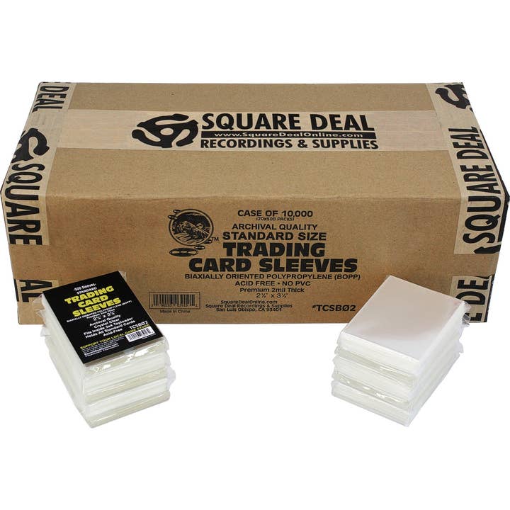 Square Deal Recordings & Supplies - Wholesale Card Game - Trading Card Sleeve - Premium 2mil Polypropylene - 2.6"x3.6"6