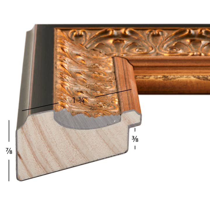 Craig Frames - Wholesale Picture Frame - 16x20 Picture Frame, Furio Gold and Black, Assembled1