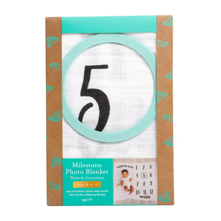 Kate & Milo - Wholesale Milestone Blanket - Kids & Baby - Baby Monthly Milestone Blanket, Photo Prop8