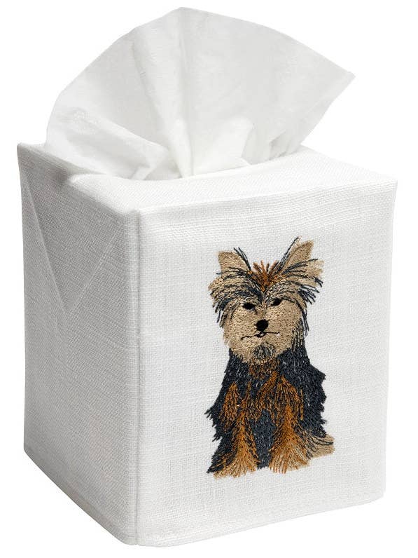 Tissue Box Cover, Yorkie Dog (Brown) for wholesale by Jacaranda Living