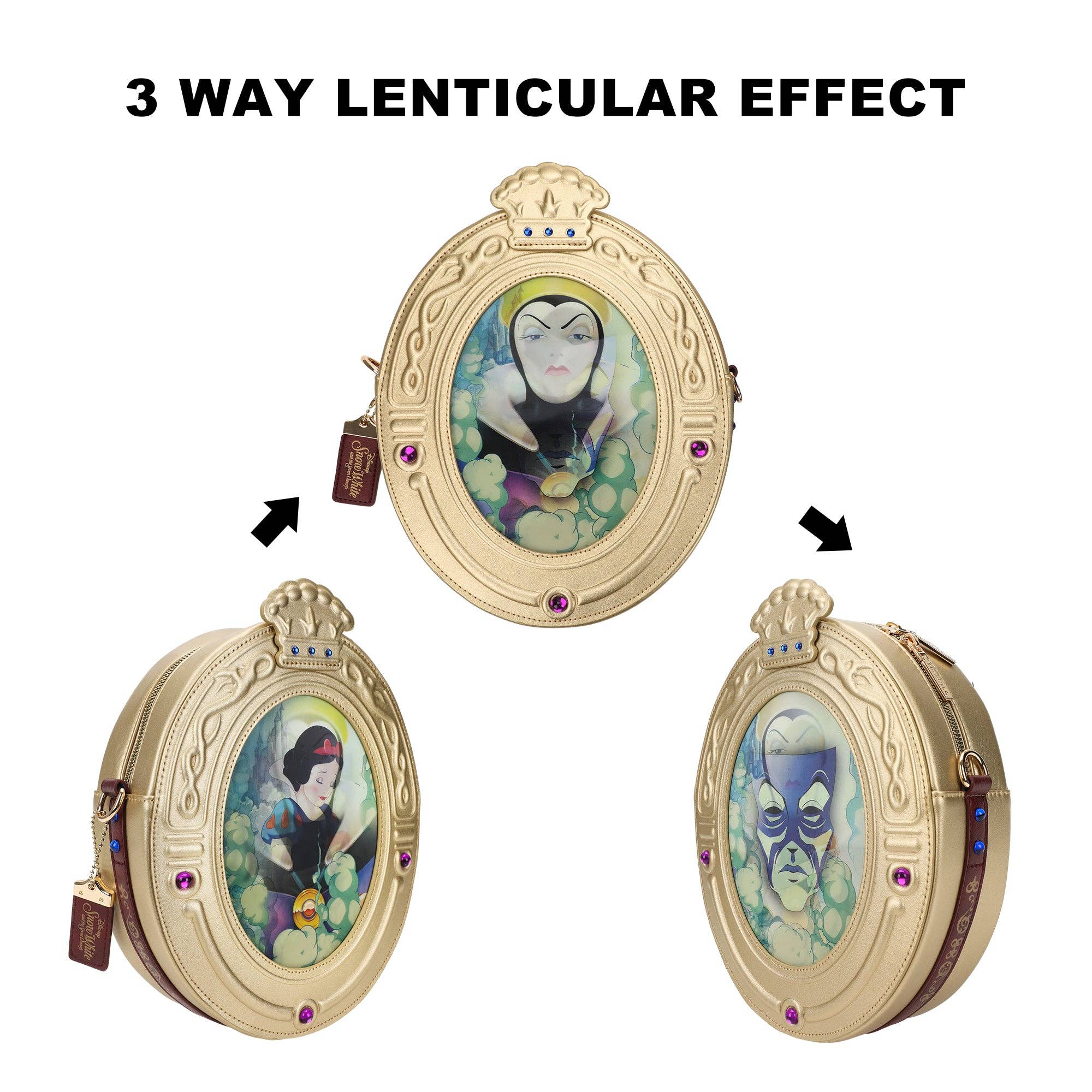 Bioworld Merchandising - Wholesale Crossbody Bag - Women's - Disney's Snow White Magic Mirror 3D Crossbody Novelty Bag6