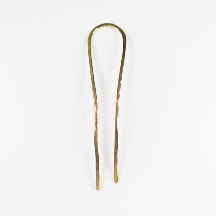 Mira Kauai - Wholesale Hair Pin - Hammered Brass Hair Pin3