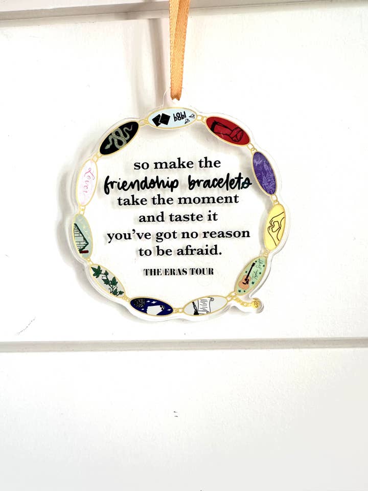 Swiftie Friendship Bracelet Eras Tour Acrylic Ornament for wholesale by the letters mdn