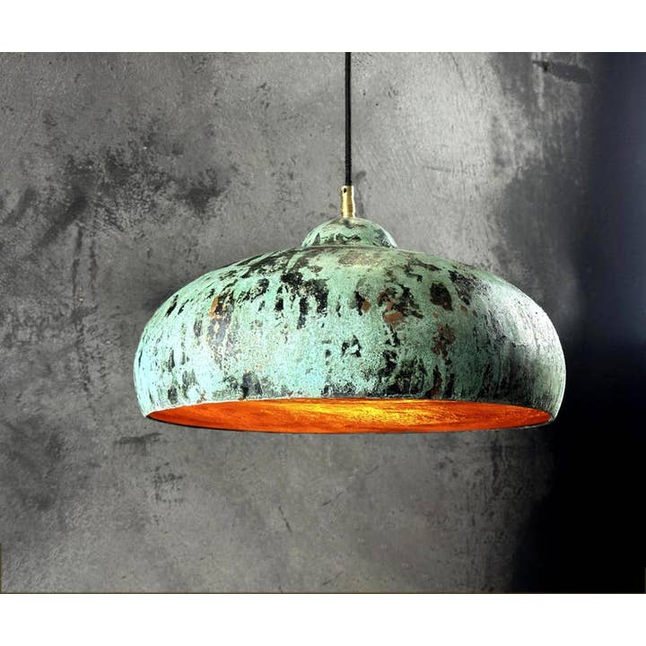 SaharaKesh - Wholesale Chandelier/Hanging Light - Blue Patina Copper Pendant Light Fixture, Island Kitchen