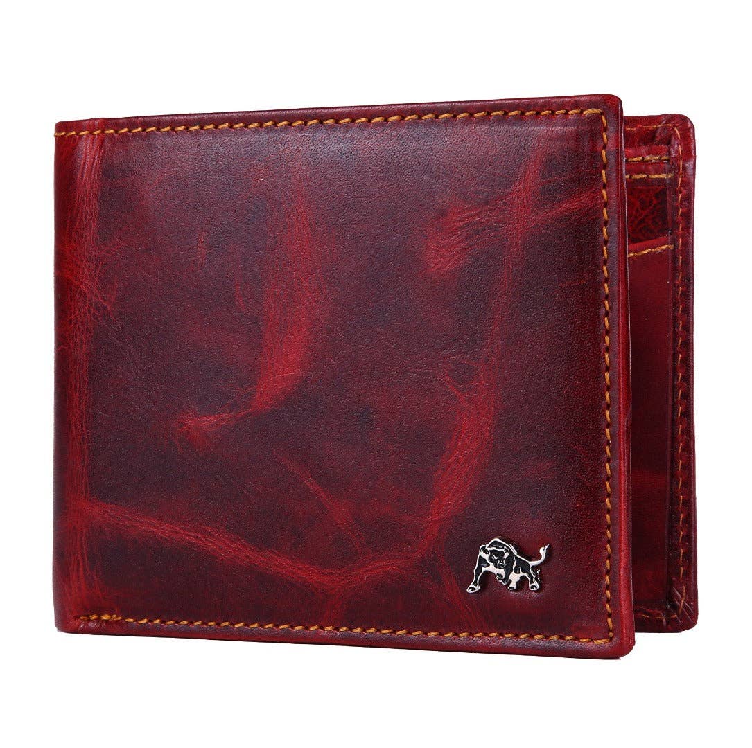 SPORTGIFTZ – wholesale Wallet - Men’s – WILDBUFF Mens Maroon Leather Wallet Timeless Everyday Wallet, Gift Ready5
