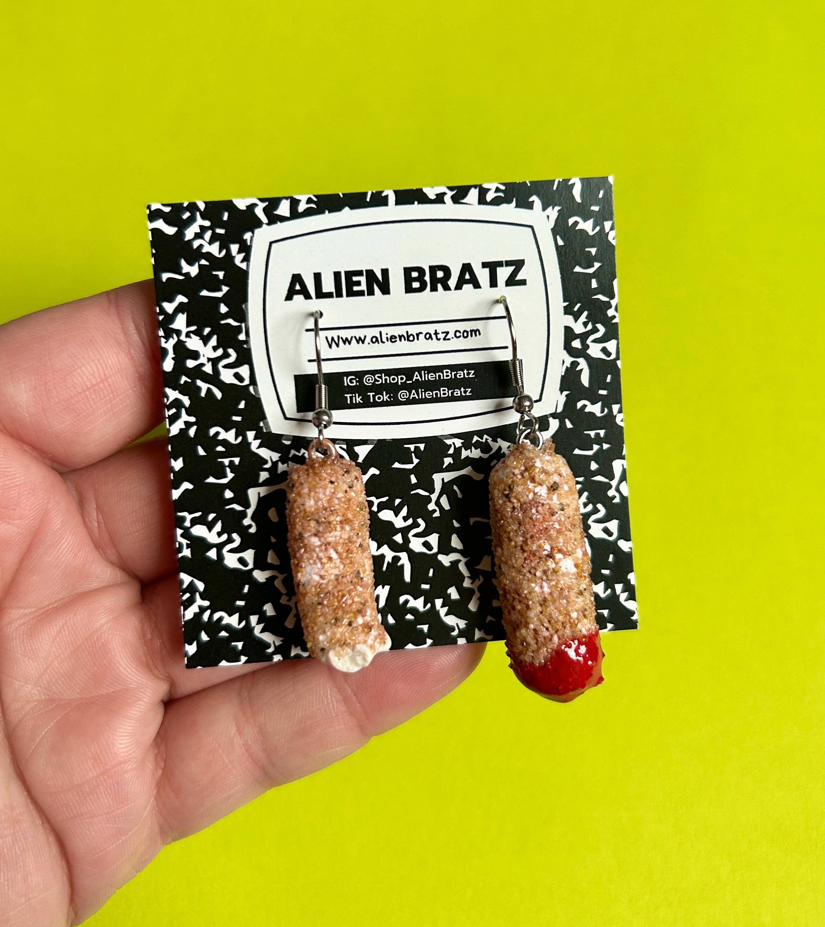 Alien Bratz - Wholesale Hangende/ronde oorbellen - Mozzarella Stok Oorbellen Voedsel Oorbellen Klei Oorbellen0