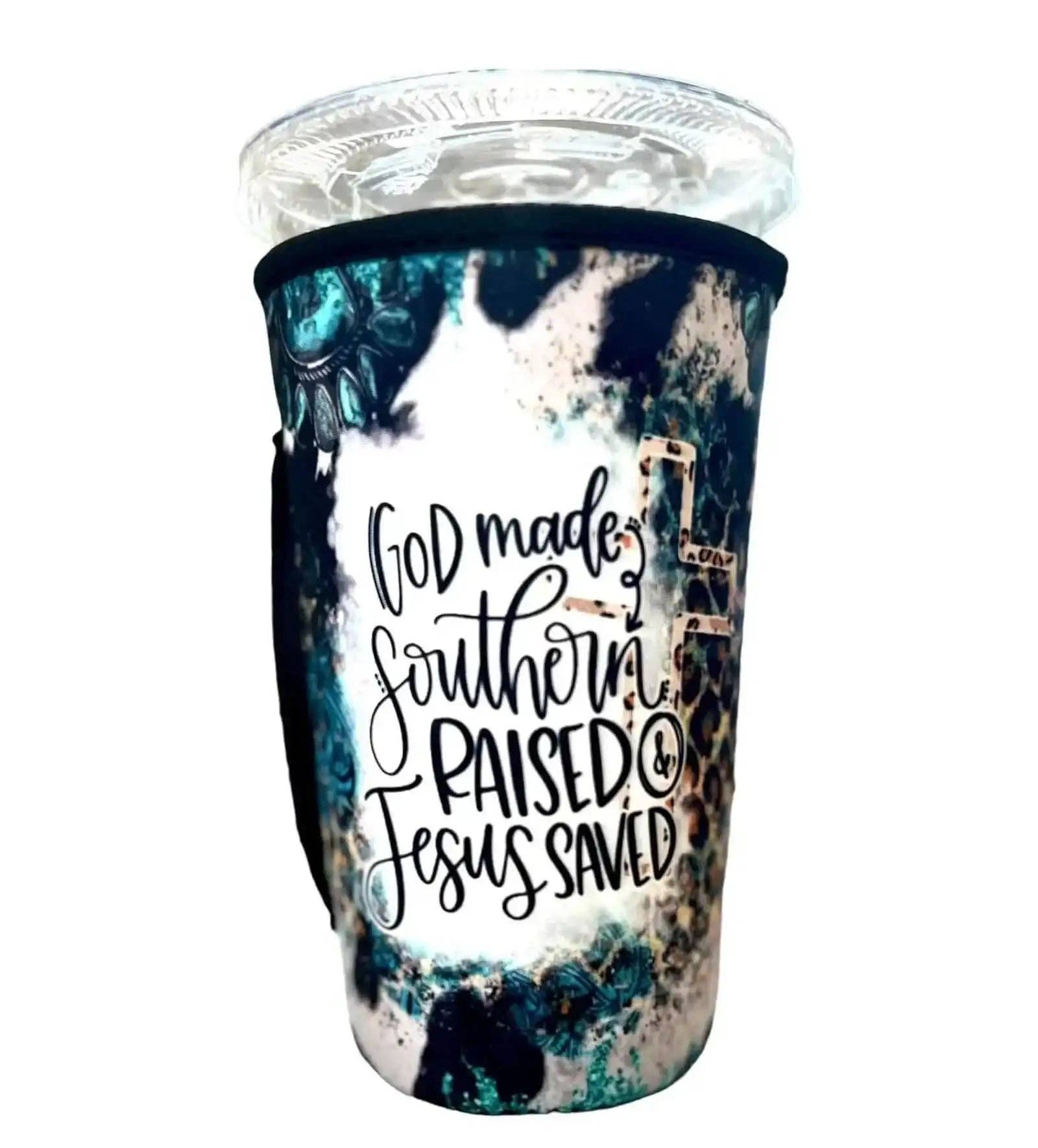 Sip Sleeves ~ Insulated Cup Sleeves and Drink Accessories - Wholesale Drink Huggers & Koozies - 30 OZ God Made Southern Raised Insulated Cup Cover Sleeve1