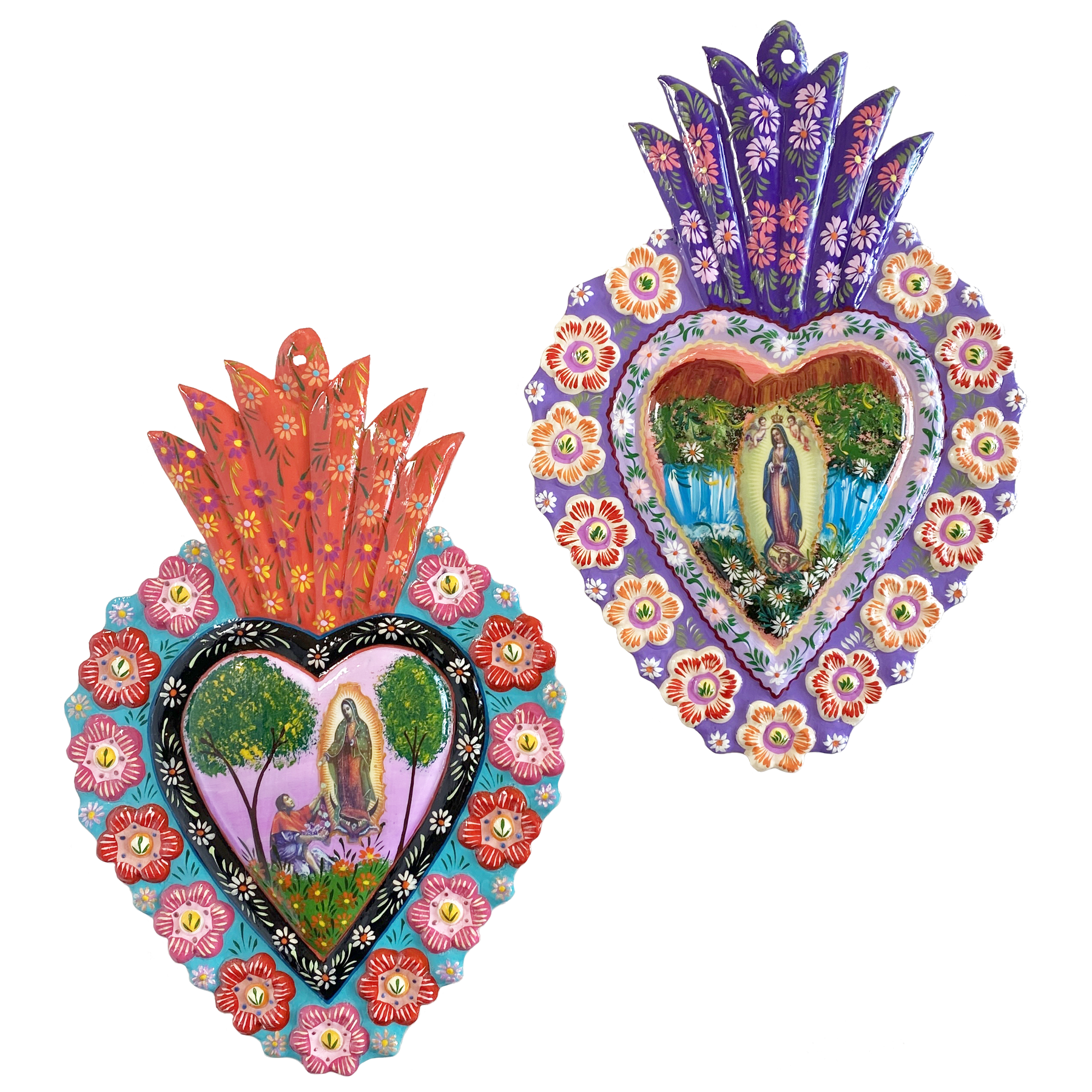 Tesoros Trading Company - Wholesale Wall Accent - Extra Large. Painted Milagro Heart, Peru2