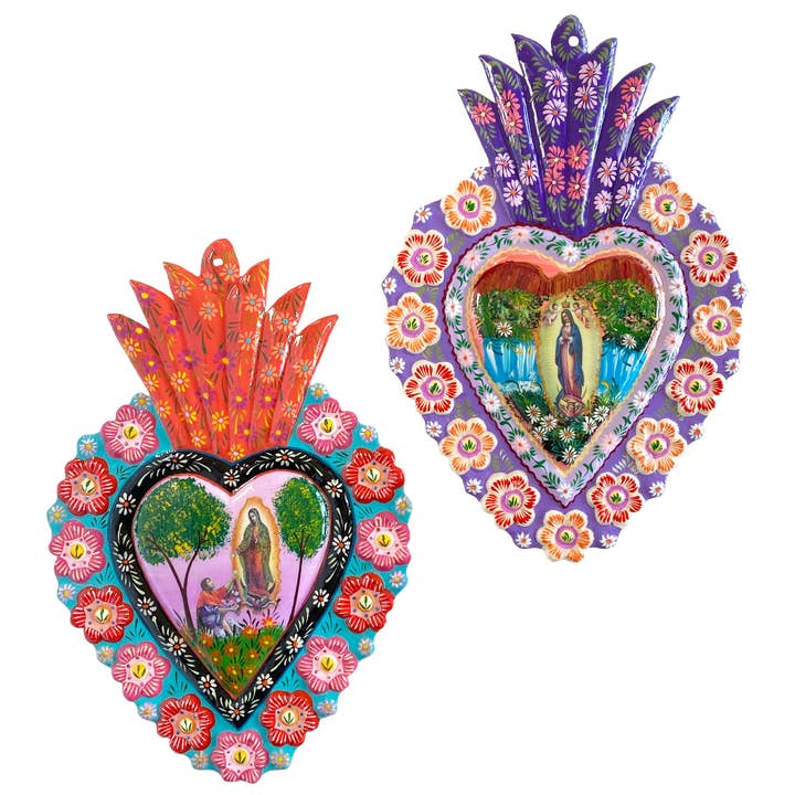 Tesoros Trading Company - Wholesale Wall Accent - Extra Large. Painted Milagro Heart, Peru2
