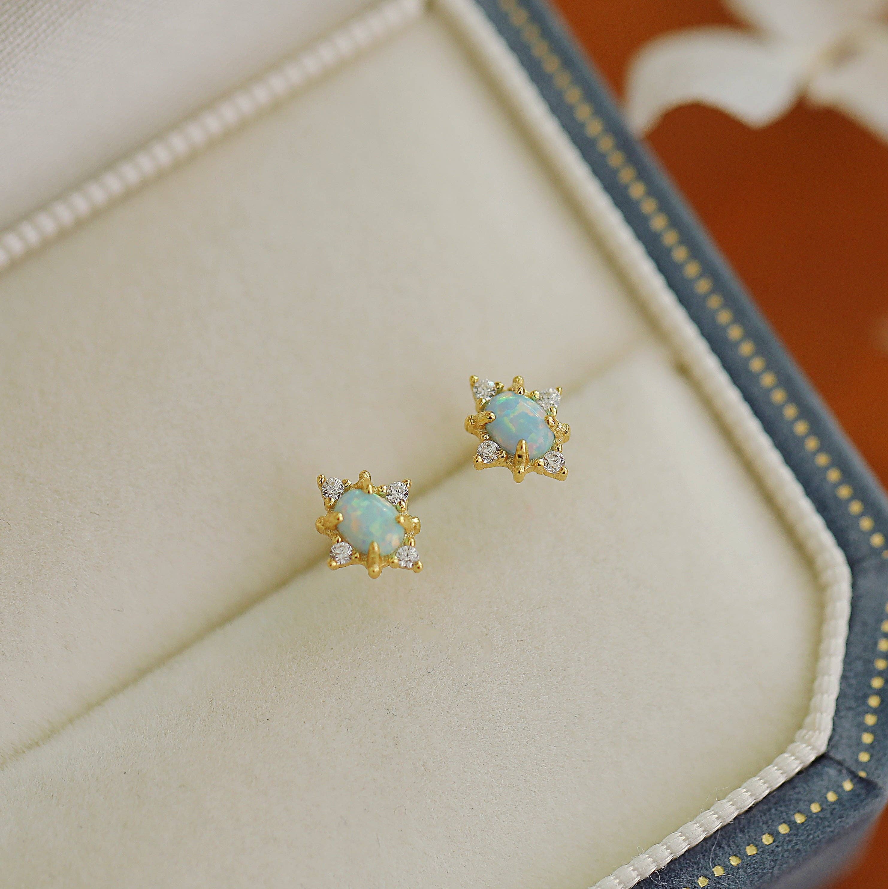 happyzzzsu - Wholesale Stud/Post Earrings - Sterling Silver Opal Stud Earrings7