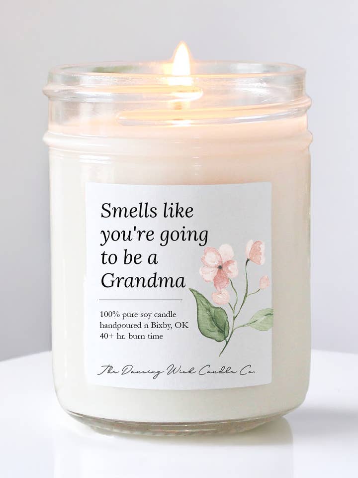 New Grandma Gift Candle / Fresh Cut Roses Scent for wholesale by THE DANCING WICK CANDLES