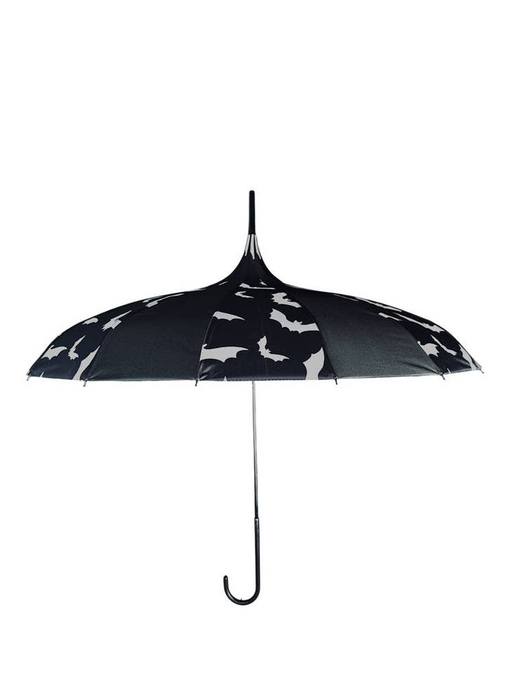 MARCELINE BAT PARASOL - BLACK/WHITE for wholesale by STRANGE CVLT