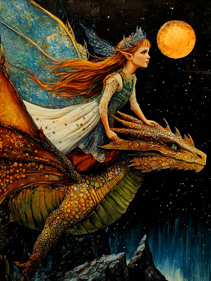 Corsa Notturna Ansiosa di Fae - Stampe d'Arte da Parete con Fate – Opera d'Arte 8″x10″ per Cornice 11″x14″ per la vendita all'ingrosso da parte di Mowbi