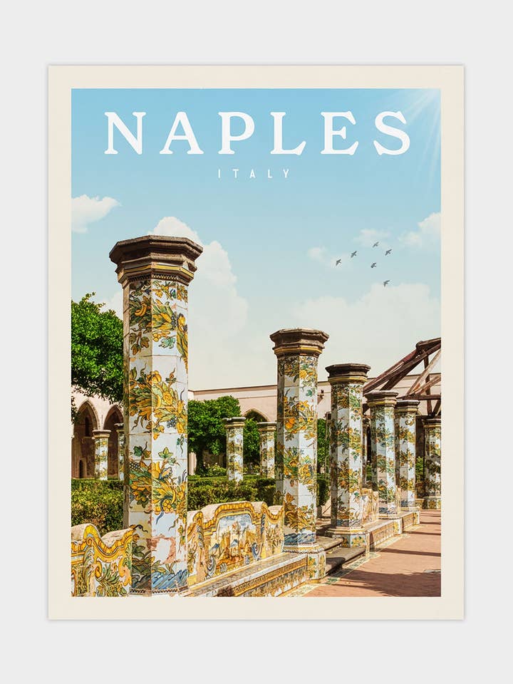 Naples, Italy - Travel Print for wholesale by Vintaprints