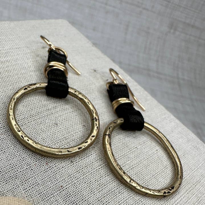 iNk Jewelry - Wholesale Dangle Earrings - Hitched Gold Fill and Bronze Earrings by iNk2