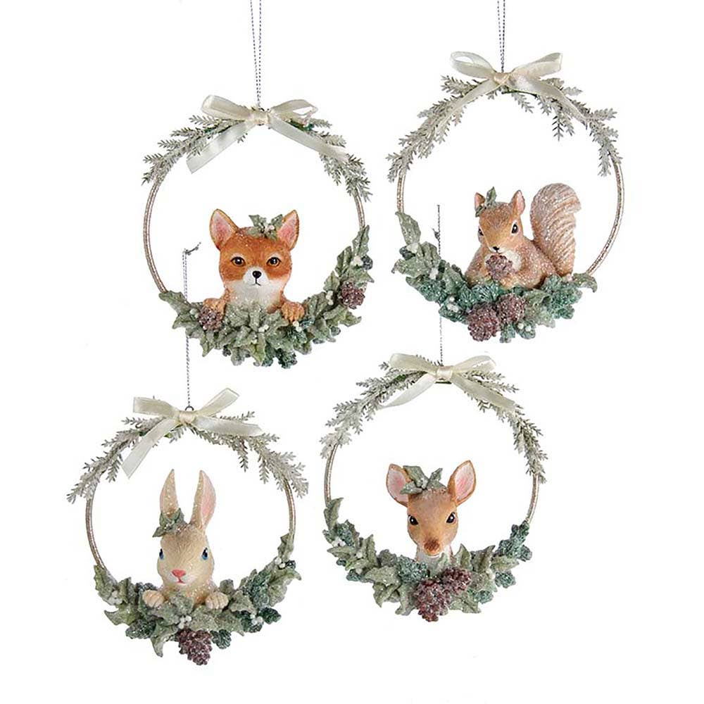 Kurt S. Adler, Inc. - Wholesale Ornament Set - 5"RESIN ANIMAL HEAD WIRE FRAME ORNAMENT 4A0