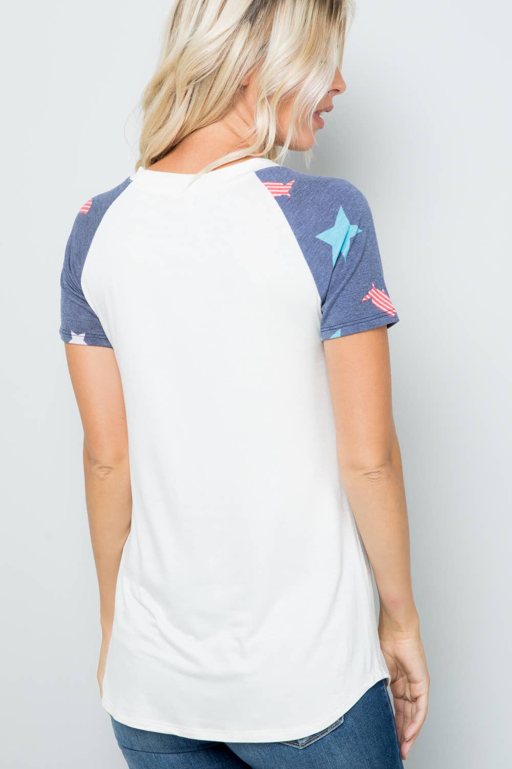 Celeste Clothing - Wholesale T-Shirt - Women's - WOMEN'S 4 OF JULY SHORT SLEEVE TOP -CT43252F7