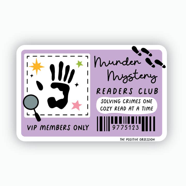 Murder Mystery Readers Club Vinyl Sticker, Book Lover Gift for wholesale by Purple Ink Paperie