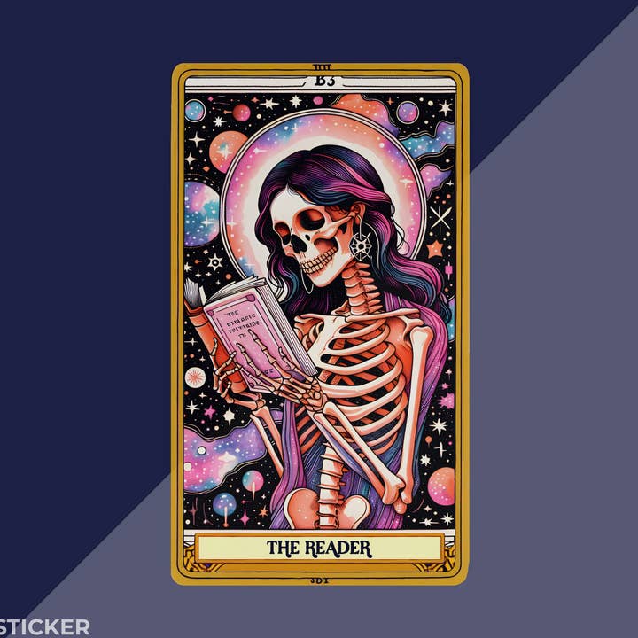 The Reader Tarot Sticker 4" Glossy or Holographic for wholesale by BachFetti