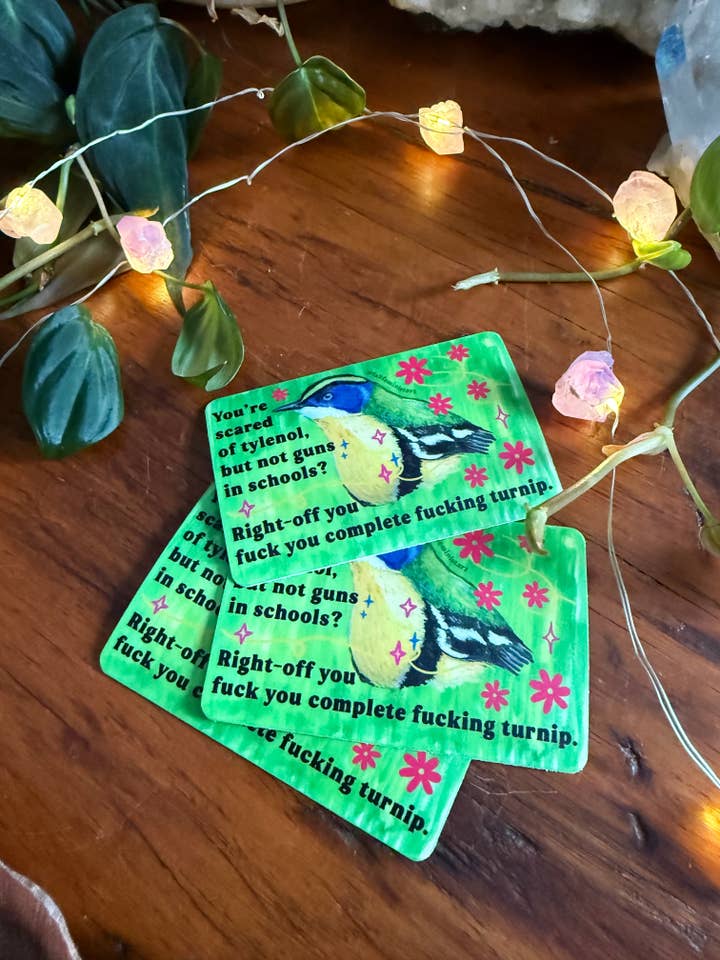 Scared of tylenol: feminist sticker for wholesale by Fabulously Feminist