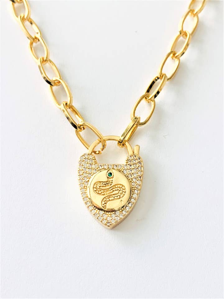 Snake Lock Necklace for wholesale by Mishakaudi Jewelry