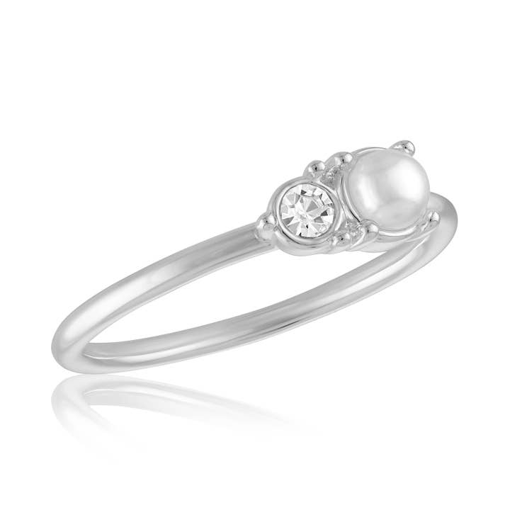 Stacks: Pearl & CZ Duo Ring for wholesale by Center Court