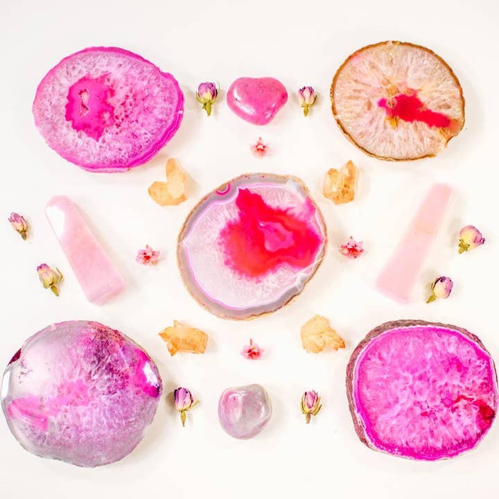 Rock Paradise – wholesale Coasters – Agate Coaster THICK Crystal Coasters Home Decor