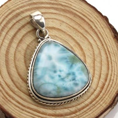 Larimar-Tropfenanhänger, Sterlingsilber für den Großhandel von UniArt