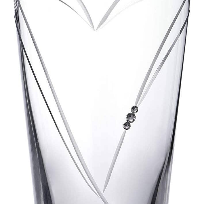 DIAMANTE – wholesale Vas – Diamante hjärta i hjärtat handskuren Crystal vas med Swarovsk1