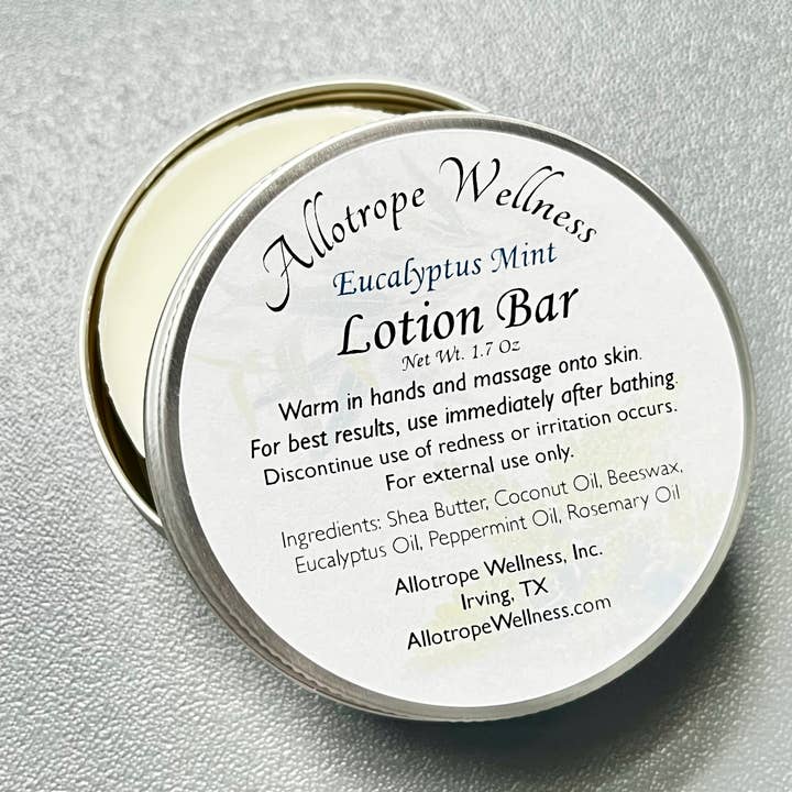 Allotrope Wellness, Inc. - Wholesale Solid Lotion - Eucalyptus Mint Shea Butter Lotion Bar