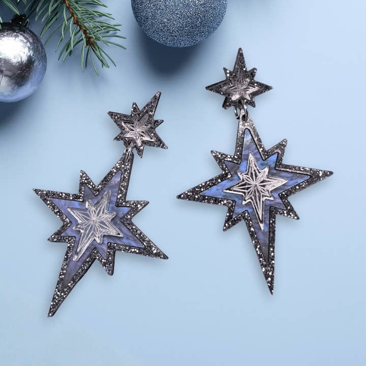 Kerstster statement-oorbellen voor wholesale door Foxx & Ginger Jewellery