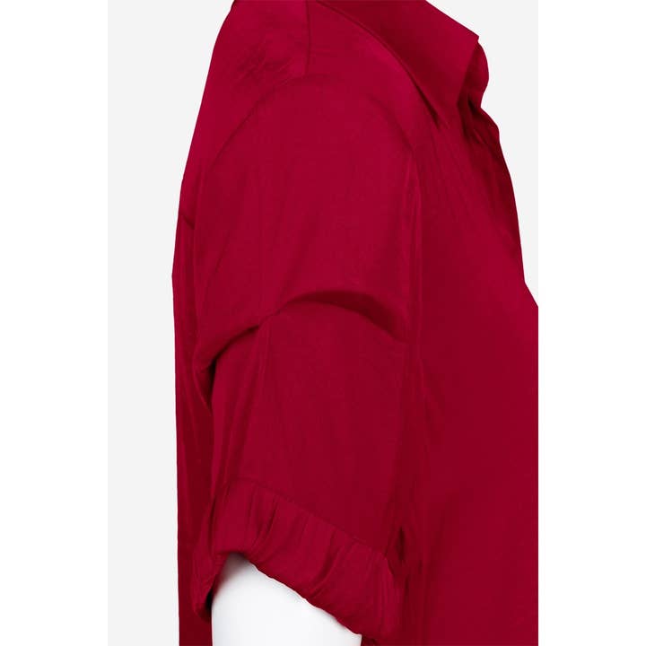 Naked Zebra - Wholesale Blouse - Women's - Pinned Short Sleeve Relaxed Blouse6