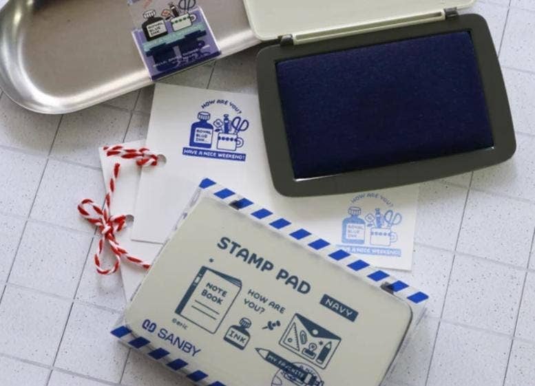 「FUNJI」In Japan - Wholesale Rubber/Decorative Stamp - Eric × SANBY Stamp Pad Vol.2 Gold, Silver, Navy Japanese Ink7