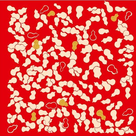 KOTO - Wholesale Scarf - Unisex - Wrapping cloth(Furoshiki)—L—CALABASH PATTERN—RED1